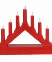 Rode led kaarsenbrug warm wit 7 lampjes